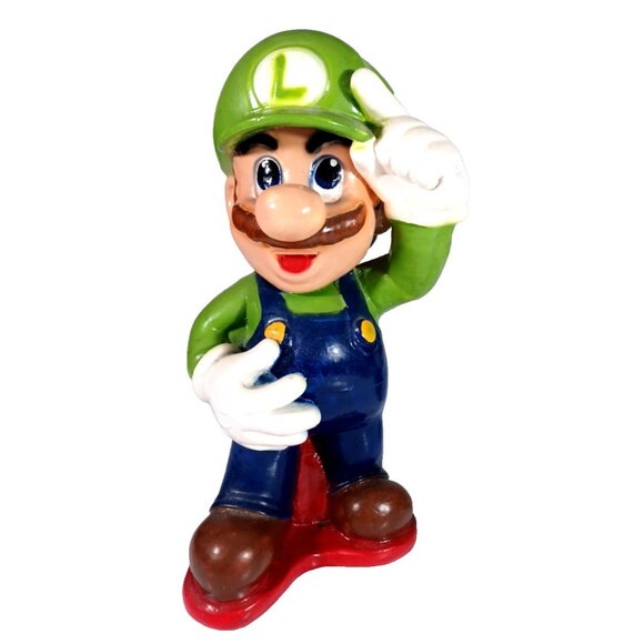 Vtg 1990s Nintendo Mario & Luigi Brothers Ceramic Chalkware Coin Piggy Bank 13" - Picture 3 of 10